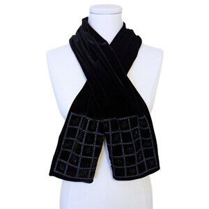 Vintage Ben Berger Luxury Collection Velvet Beaded Scarf Whimsygoth Geometric